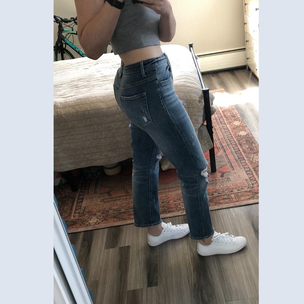 Flying Monkey High Rise Crop Straight Jeans